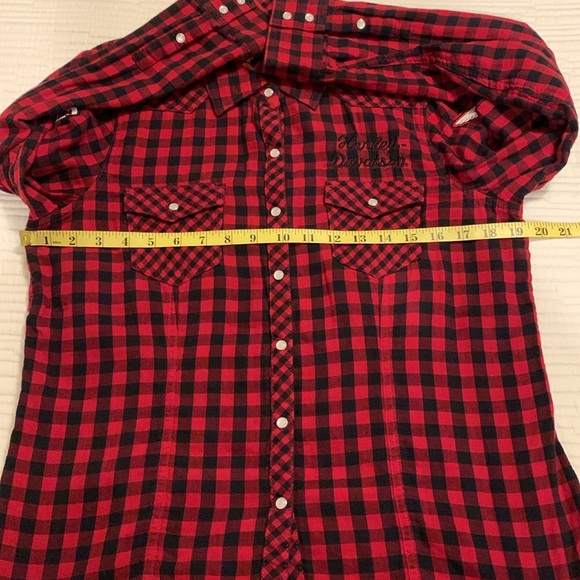Harley Davidson Men Buffalo Plaid Snap embroidered/Patches Long Sleeve(Lg) - Picture 14 of 15